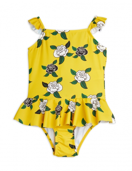 MINI RODINI Badeanzug Roses - gelb